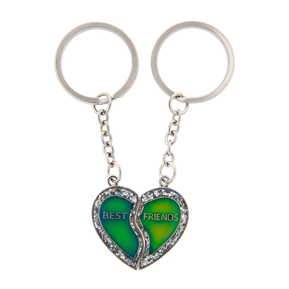 Best Friends Glitter Mood Half Heart Keychains Best Friends Glitter Mood Half Heart Keychains