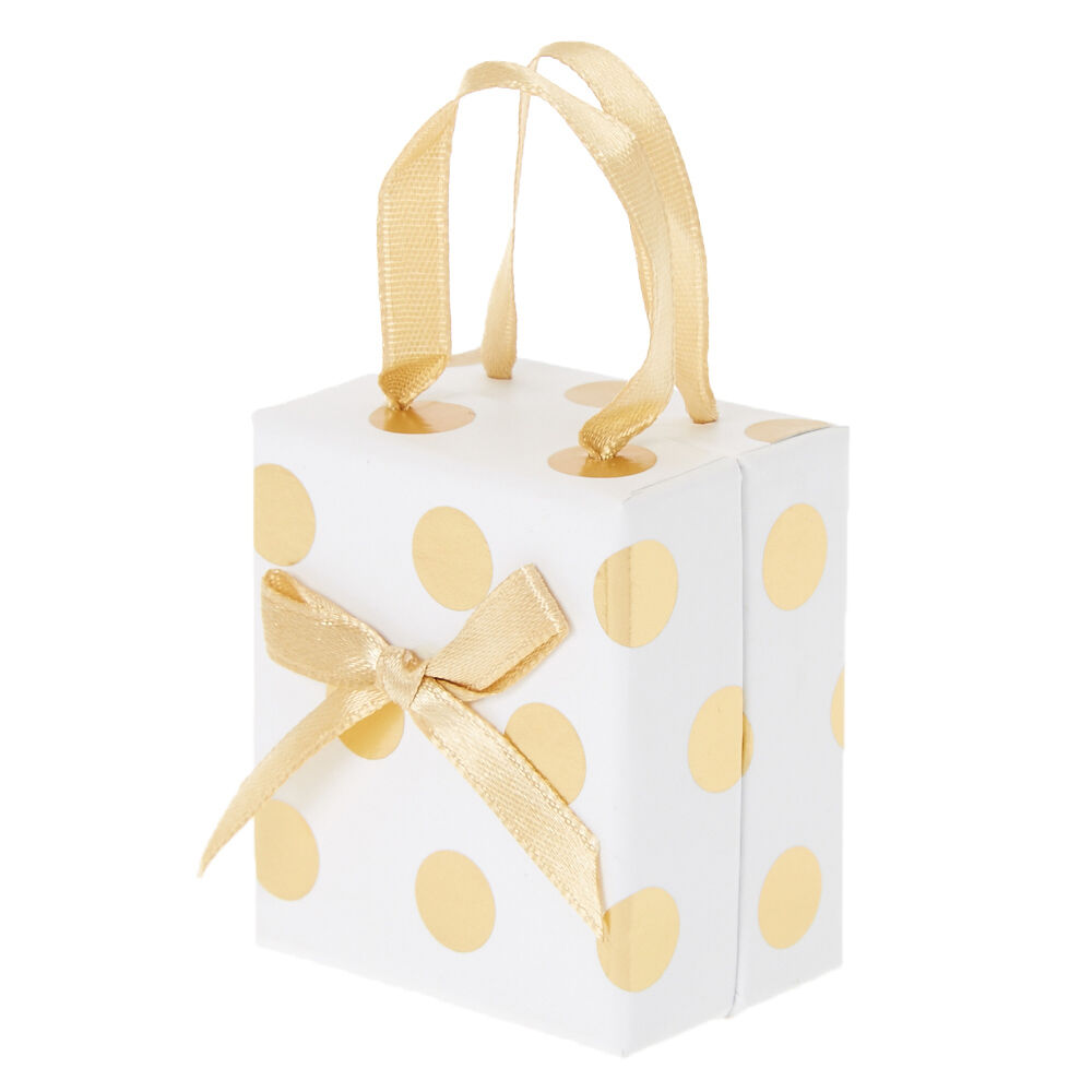 White and Gold Polka Dot Gift Box White and Gold Polka Dot Gift Box