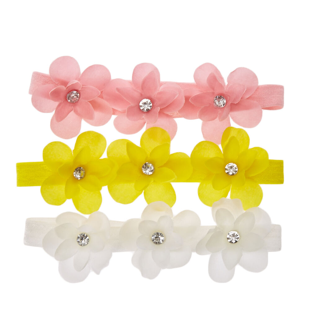 Kids Pink, Yellow & White Pretty Flower Headwraps Kids Pink, Yellow & White Pretty Flower Headwraps