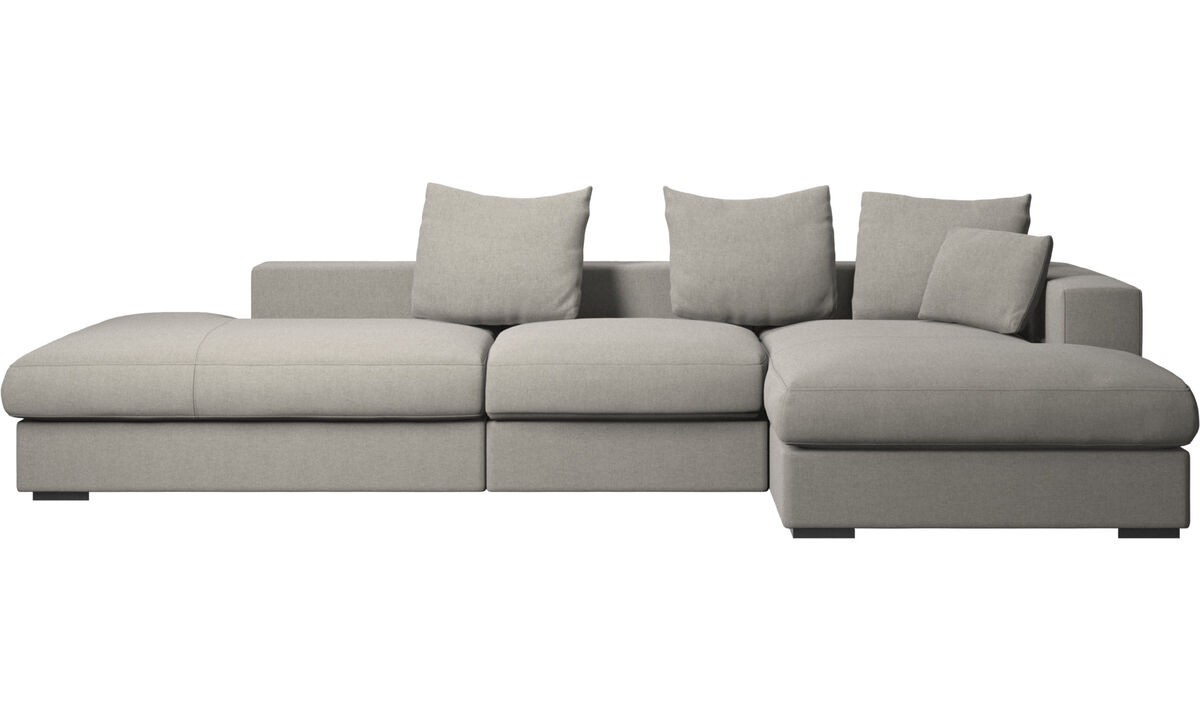 3-sitzer Sofas - Cenova Sofa mit Lounge- und Ruhemodul - Grau - Stoff